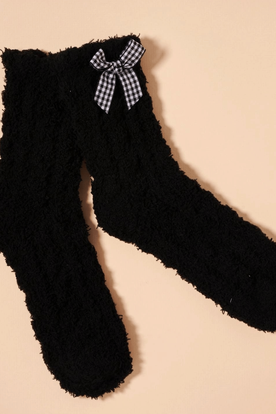 Fuzzy Floral & Bows Crew Socks