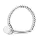18k Gold Stainless Steel Beaded Stretch Bracelet with Engravable Charm