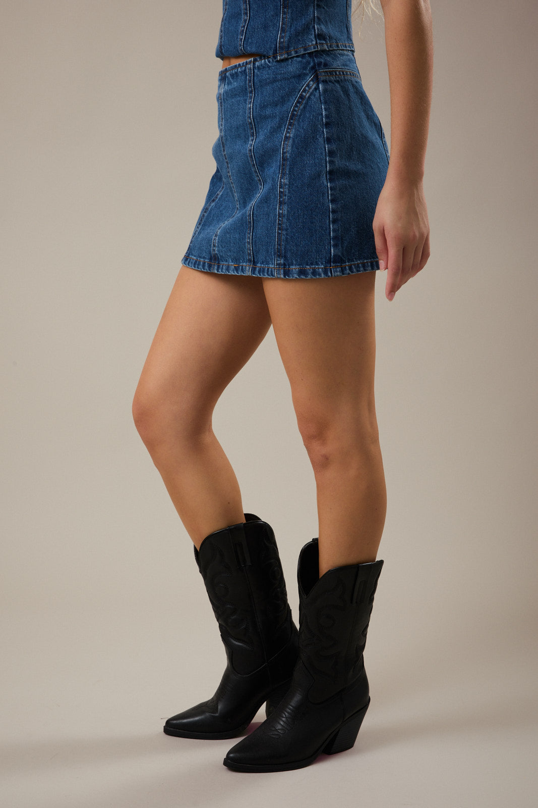 Low Waist Denim Skirt