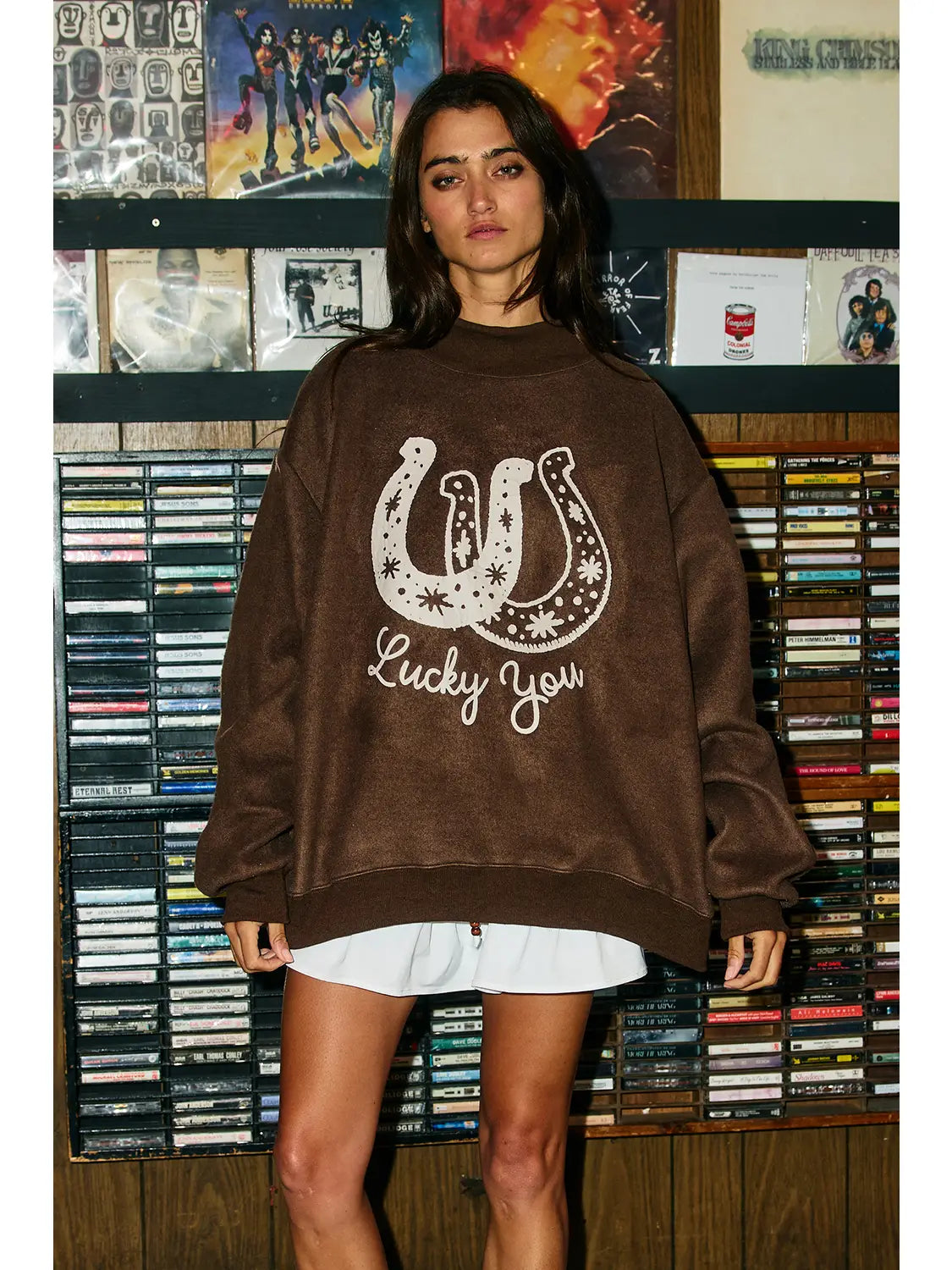 HORSE Graphic Reversible Mock-Neck Sweatshirt