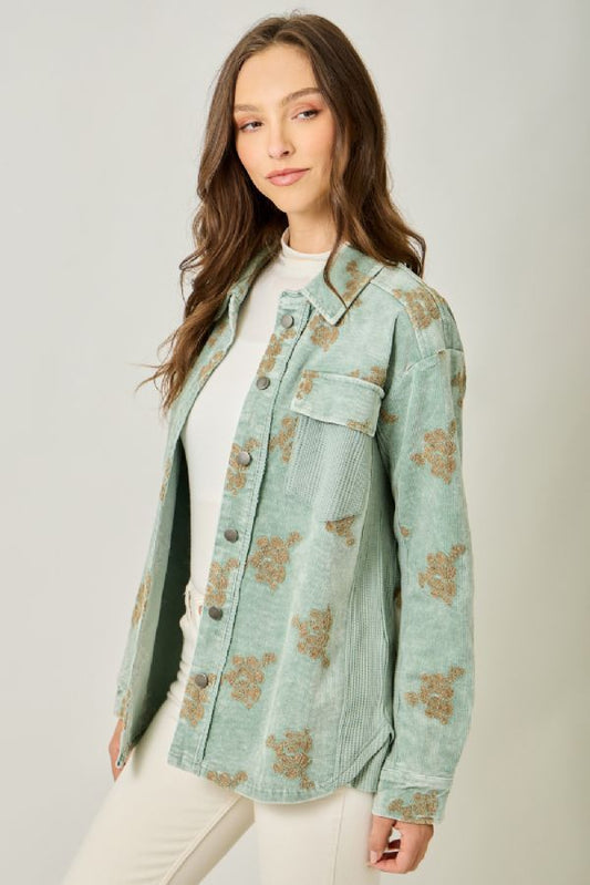 Washed Corduroy Embroidery Jacket