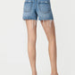 High Rise Raw Hem Boyfriend Shorts
