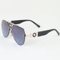 Modern Lion Emblem Aviator Sunglasses