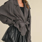 Cropped Light Weight Belted Trench Coat