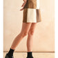 Patch Work Effect Suede Skirt