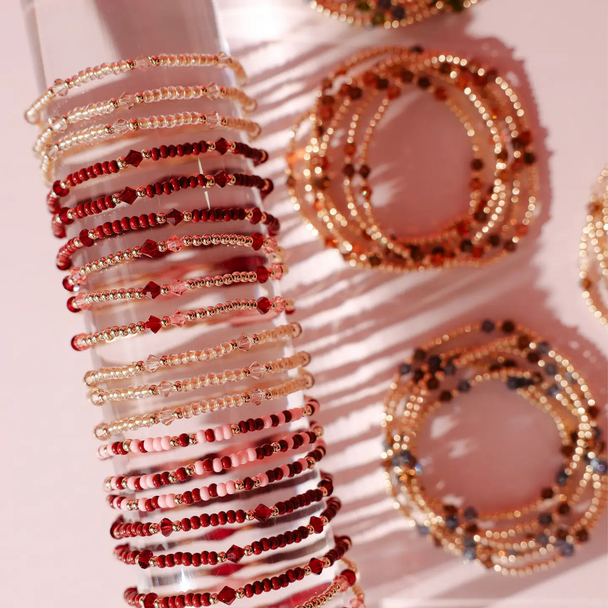 Charlotte Bracelet in Blush and Burgundy