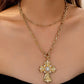 Multi Layered Cross Statement Necklace