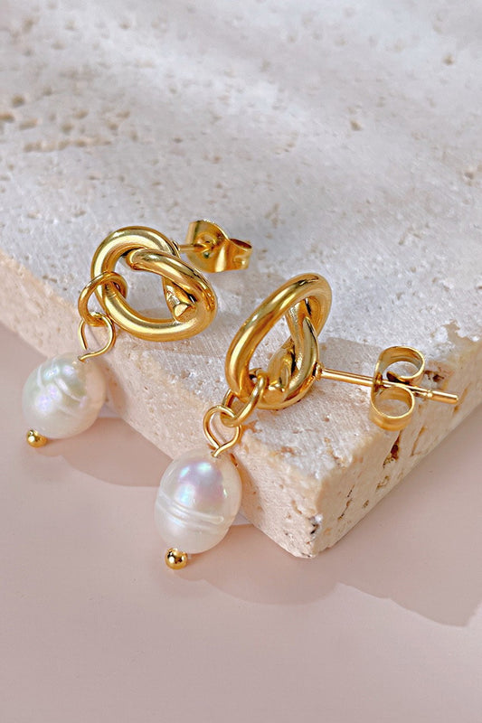 18K Stainless Steel Tarnish Free Pearl Drop Ear