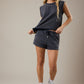 Mid Rise Shorts with Studs