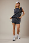 Mid Rise Shorts with Studs