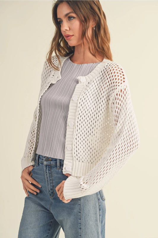 Crochet Knitted Buttondown Cardigan