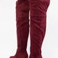 Burgundy Faux Suede Thigh High Boots
