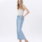 High Rise Crop Slim Wide Jeans