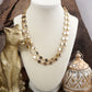 Golden Current – Textured Double Strand Square Link Necklace