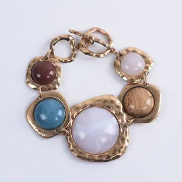 Irregular Metal Stone Bracelet