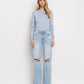90's Vintage Super High Rise Flare Jeans