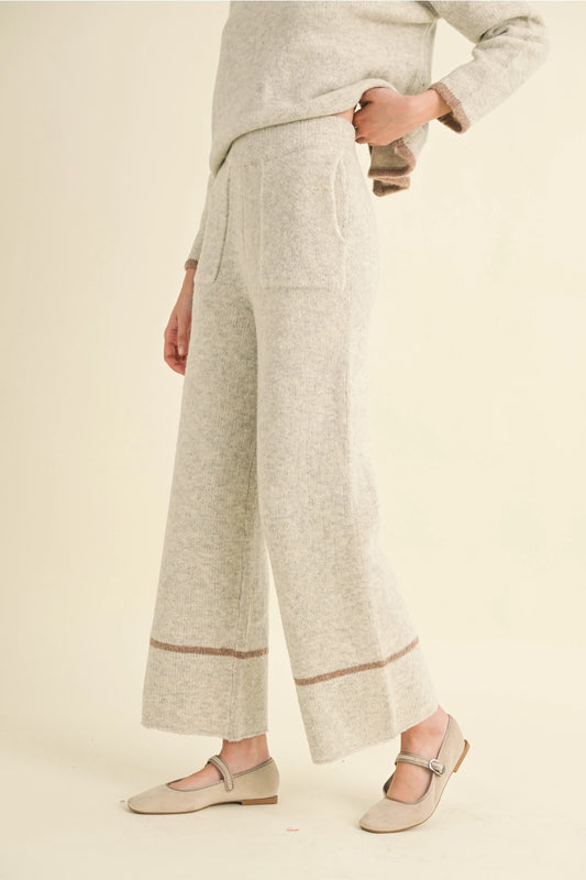 The Taylor Color Contrast Detail Knit Pants