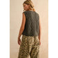 Tie Front Cable Knitted Vest