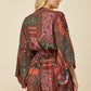 Batwing Sleeved Boho Paisley Print Romper