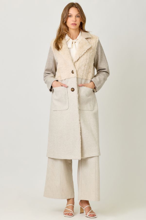 Color Blocked Long Coat