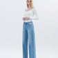 High Rise Raw Hem Extreme Wide Jeans