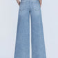 Super High Rise Drawstring Waist Palazzo Jeans