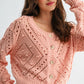 Knit Cardigan with Gold Button Detail