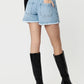 High Rise Frayed Hem Wrap with Tie Skort