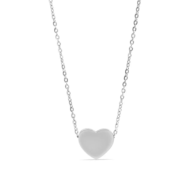 18K Gold Stainless Steel Blank Heart Necklace