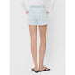 High Rise Elastic Wb Drawstring Striped Shorts