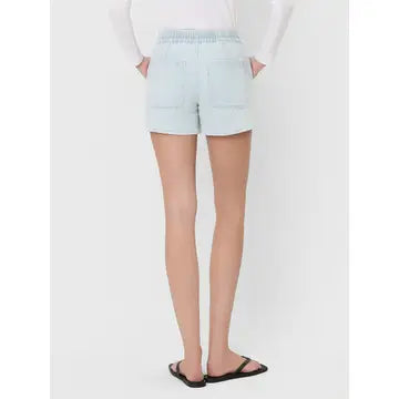 High Rise Elastic Wb Drawstring Striped Shorts