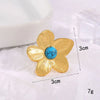 18K Stainless Steel Tarnish Free Flower Ring