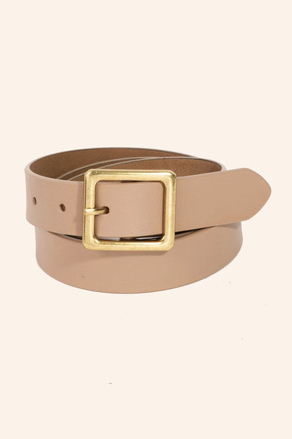 Leather Square Buckle Belt