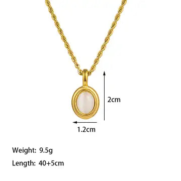Gemstone Vintage Twist Chain Necklace
