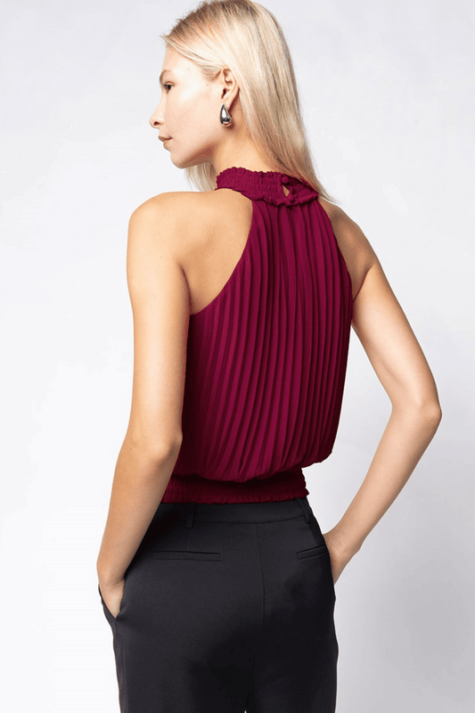 Smocked High Neck Top