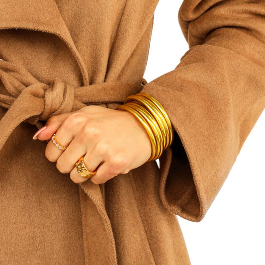 Gold Bangles (Serenity Prayer) - Set of 6