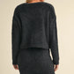 A Sequins Fuzzy Soft Sweater Cardigan and Skirt Set