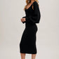 V-Neck Knit Midi Dress and Knit Shrug Set
