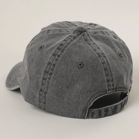 Brown Pit Bull Terrier Embroidered Pigment Dyed Baseball Cap