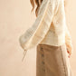 Long Sleeve Ruched Sleeve Sweater Top
