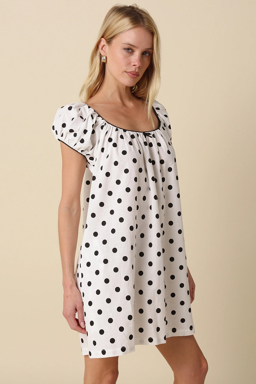 Alia Polka Dot Babydoll Dress