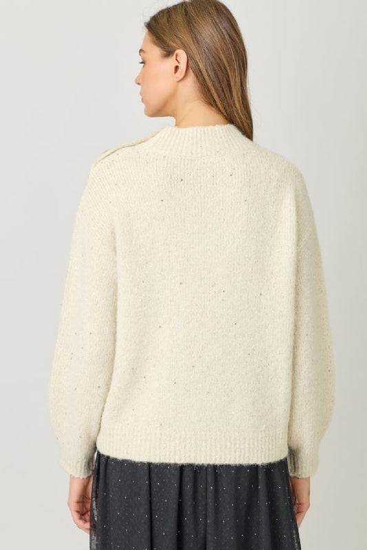 Mock Neck Sparkle Sweater