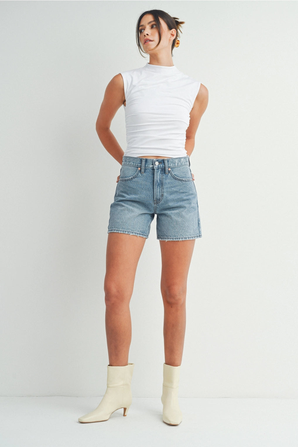 Mid Rise Longer Length Short