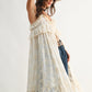 Sheer Floral Lace Ruffle Cover Up Top