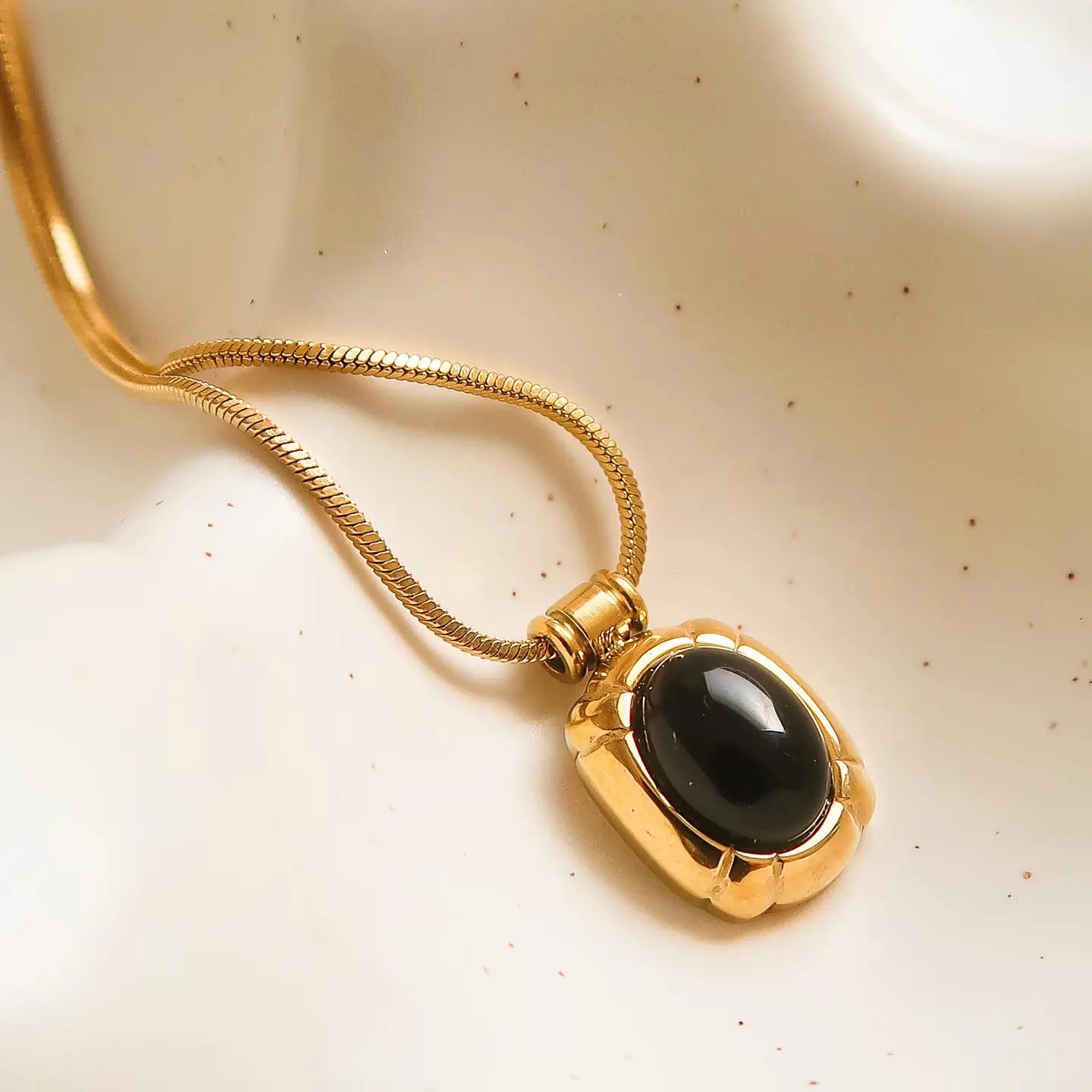 Dax 18K Gold Non-Tarnish Natural Stone Necklace