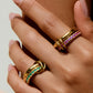 Justine 18K Gold Non-Tarnish Cz Double Hoop Ring