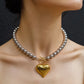 Raissa 18K Gold Non-Tarnish Two Tone Heart Necklace