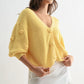 Textured Knit Cardigan with 3D Button