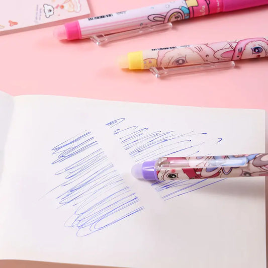 Labubu Erasable Press Gel Pen Cute Labubu pen-4pcs Set