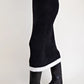 Fuzzy Sweater Midi Skirt with Contrast Edge Detail